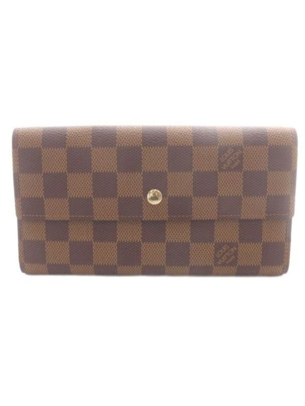 Louis Vuitton Damier Porte Tresor International Canvas Wallet Logo Brown